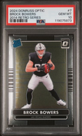 Graded 2024 Panini Donruss Optic Brock Bowers #7 2014 Retro Series Rookie RC Football Card PSA 10 Gem Mint