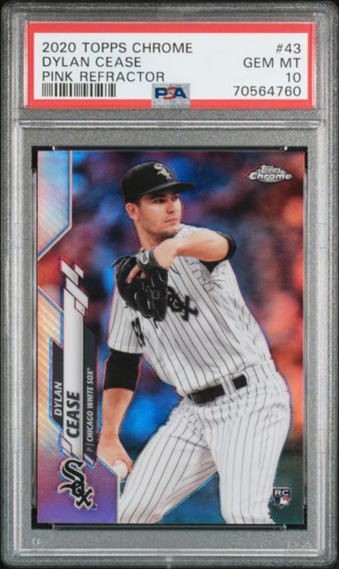 Graded 2020 Topps Chrome Dylan Cease #43 Pink Refractor Rookie RC Baseball Card PSA 10 Gem Mint