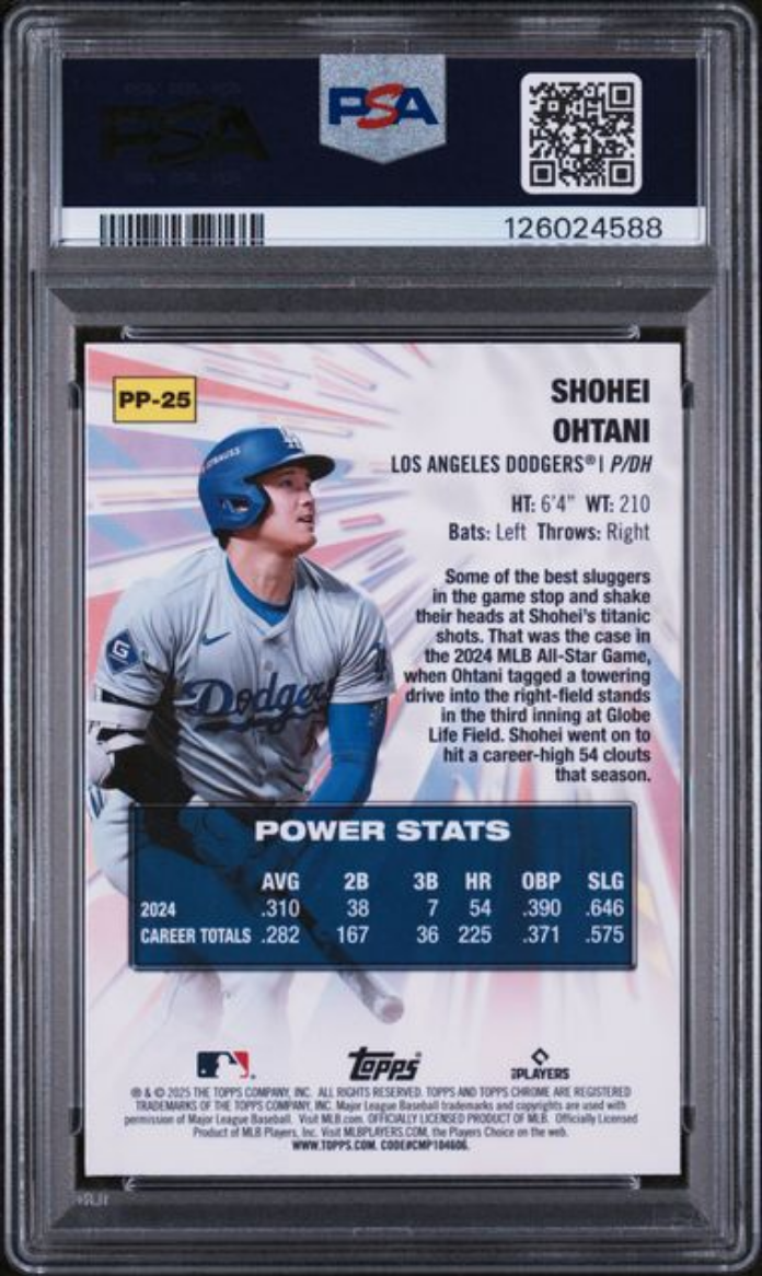 Graded 2025 Topps Chrome Shohei Ohtani #PP25 Power Players Baseball Card PSA 10 Gem Mint