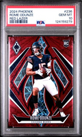 Graded 2024 Panini Phoenix Rome Odunze #236 Red Lazer /199 Rookie RC Football Card PSA 10 Gem Mint