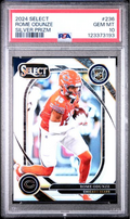 Graded 2024 Panini Select Rome Odunze #236 Silver Prizm Rookie RC Football Card PSA 10 Gem Mint