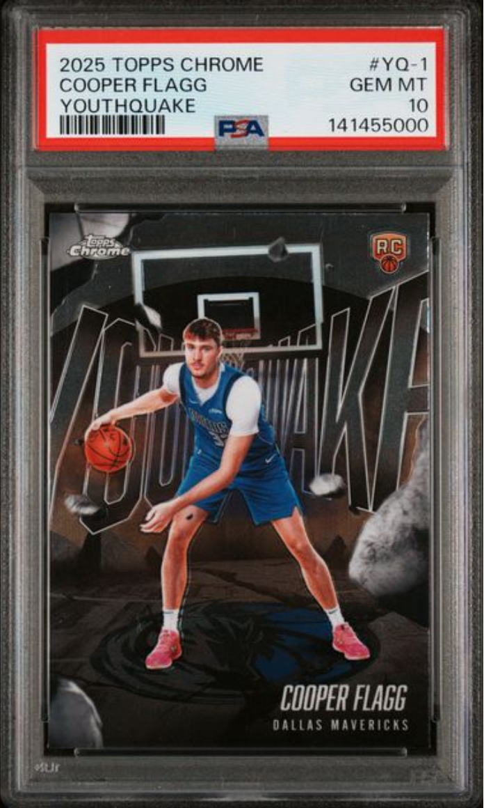 Graded 2025 Topps Chrome Cooper Flagg #YQ1 Youthquake Rookie RC Basketball Card PSA 10 Gem Mint