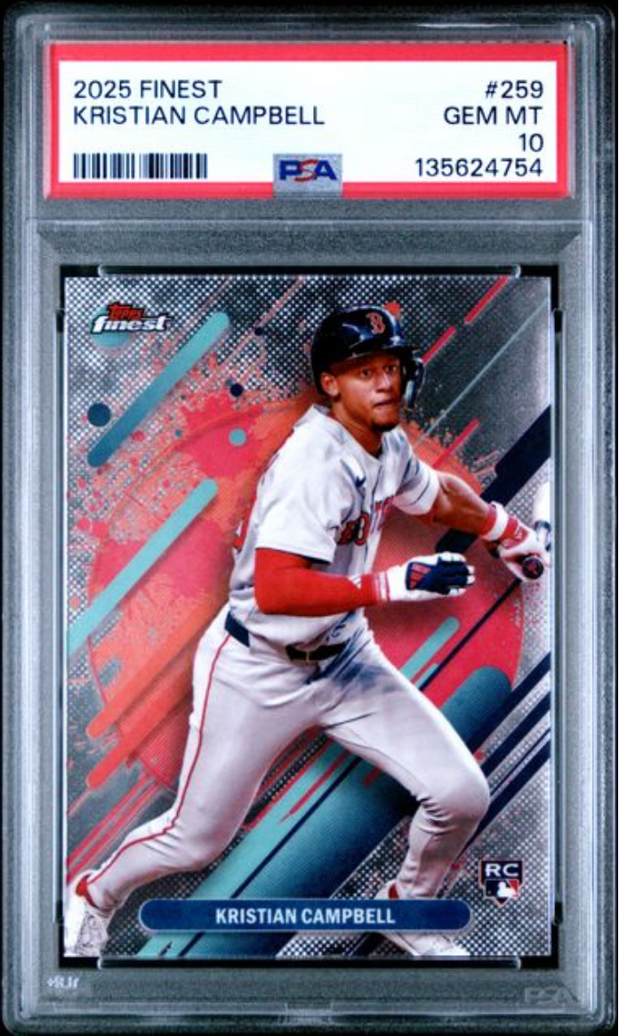 Graded 2025 Topps Finest Kristian Campbell #259 Rookie RC Baseball Card PSA 10 Gem Mint