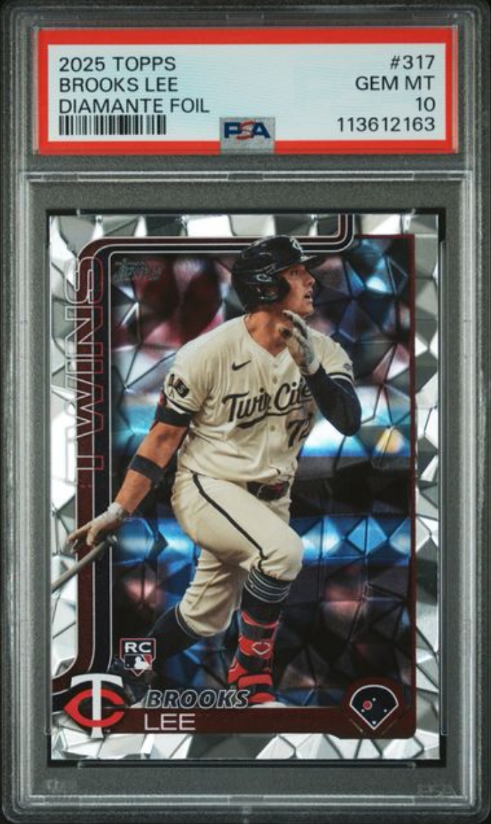 Graded 2025 Topps Brooks Lee #317 Diamante Foil Rookie RC Baseball Card PSA 10 Gem Mint