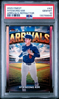 Graded 2025 Topps Finest Hyeseong Kim #A3 Arrivals Refractor Rookie RC Baseball Card PSA 10 Gem Mint