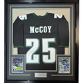 Framed Autographed/Signed LeSean McCoy 35x39 Philadelphia Black Football Jersey Beckett BAS COA
