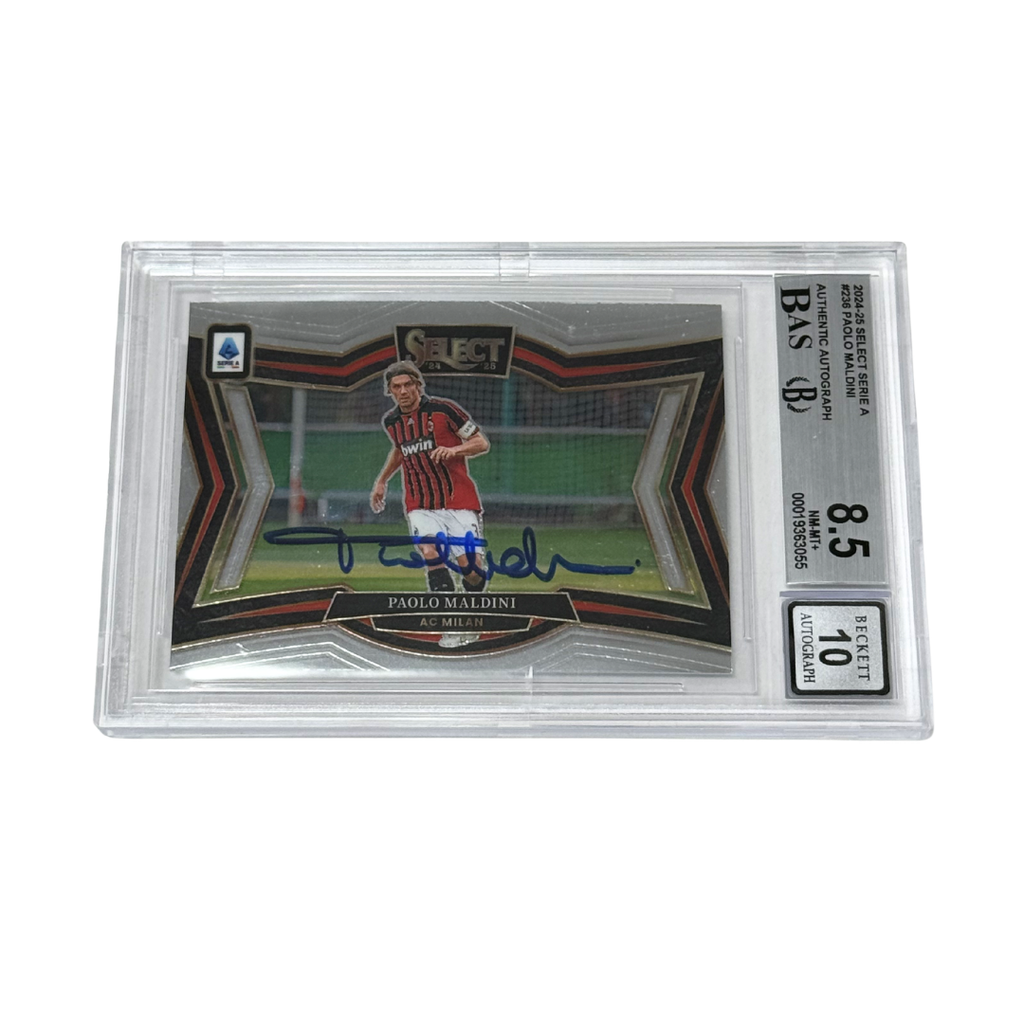 Paolo Maldini Signed 2024-25 Panini Select Serie A #236 - BGS 8.5 AUTO 10