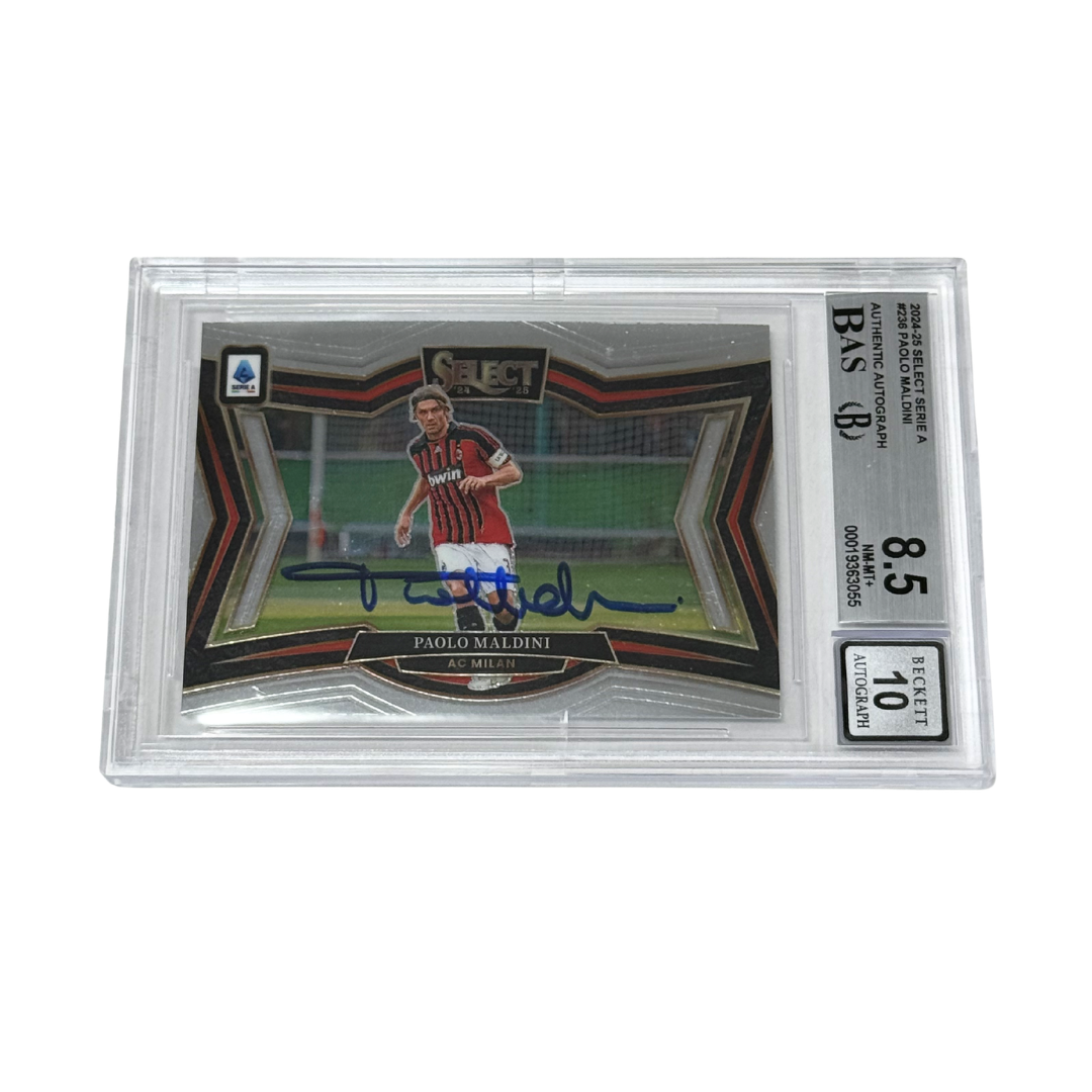 Paolo Maldini Signed 2024-25 Panini Select Serie A #236 - BGS 8.5 AUTO 10