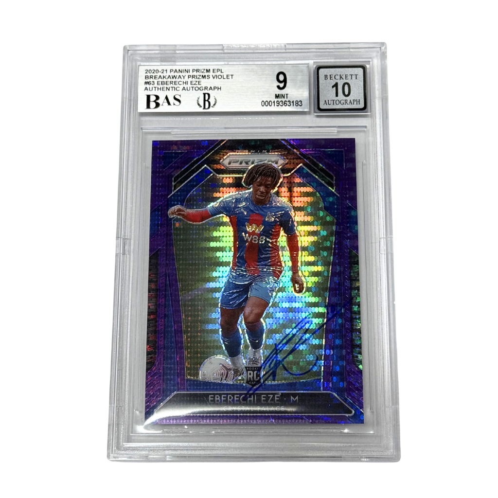 Eberechi Eze Signed 2020-21 Panini Prizm EPL Violet /99 Rookie – BGS 9 AUTO 10