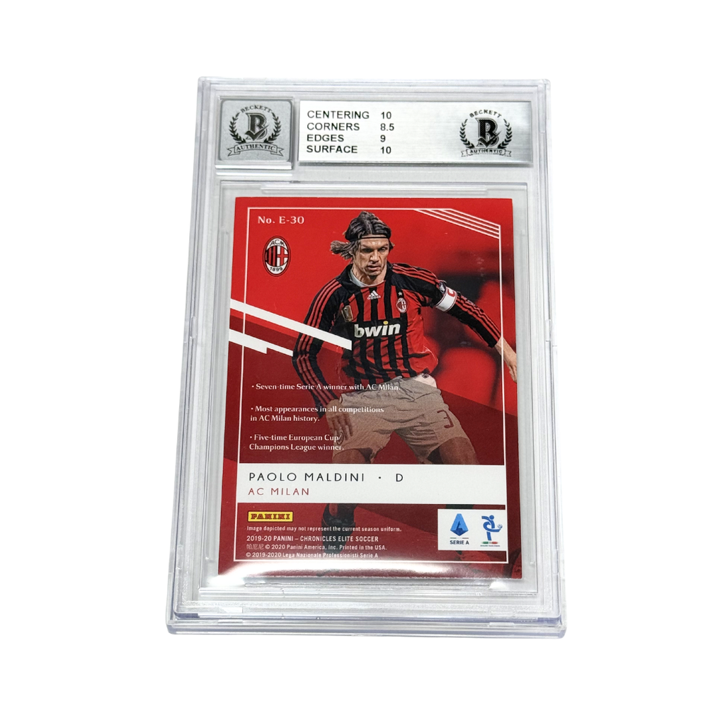 Paolo Maldini Signed 2019-20 Panini Elite #30 – BGS 9 Autograph 10