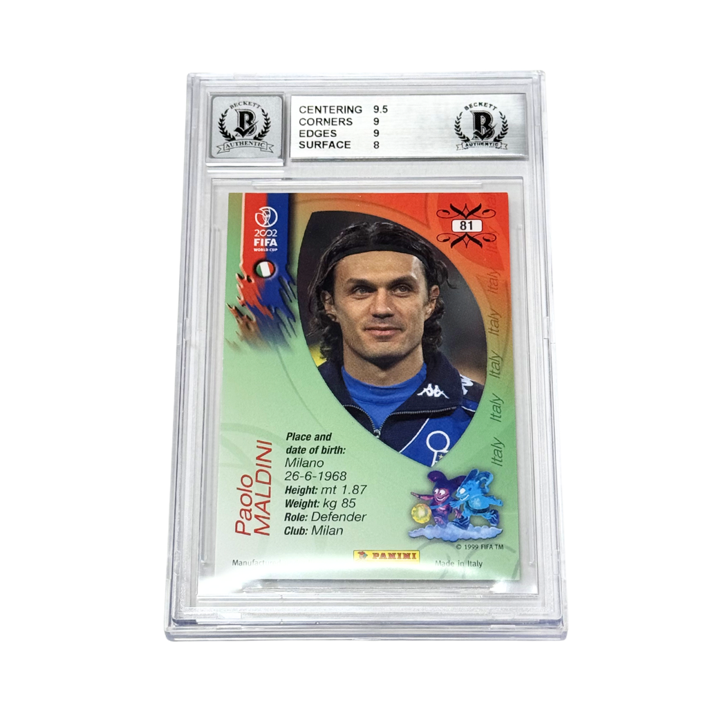 Paolo Maldini Signed 2002 Panini World Cup Opening Series – BGS 8.5 Autograph 10