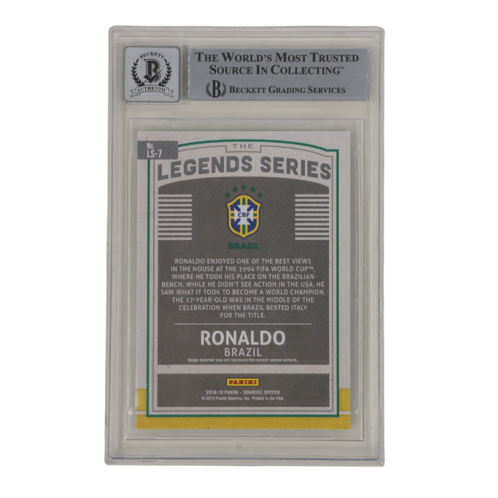 Ronaldo Nazario Signed 2018-19 Panini Donruss Legend Series Silver – BGS 10 Auto