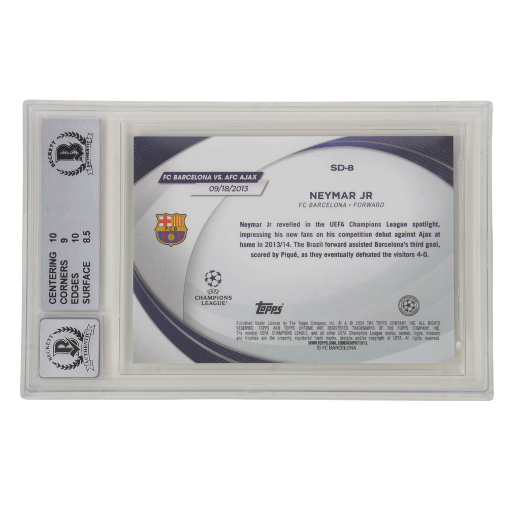 Neymar Jr Signed 2023-24 Topps Chrome UCC Starball Debuts /125 - BGS 9 Auto 10