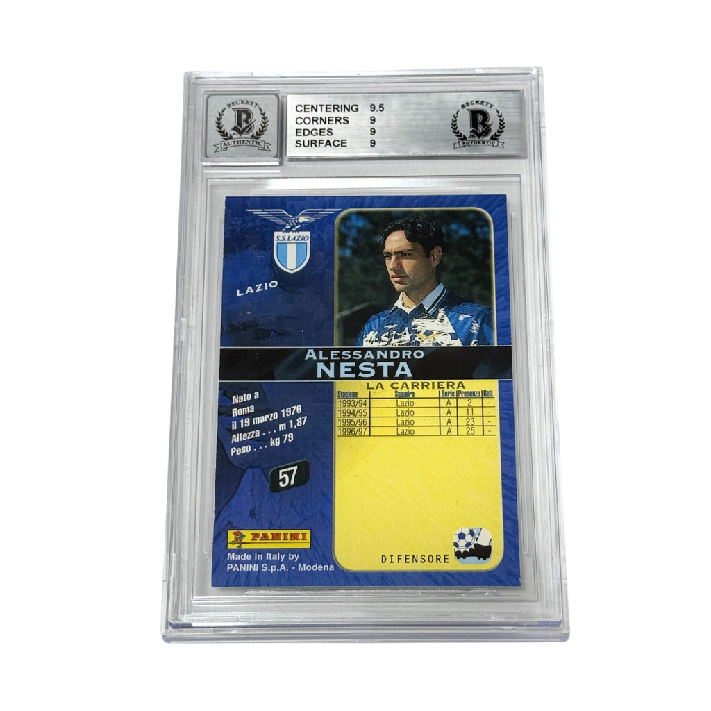 Alessandro Nesta Signed 1997-98 Panini Calcio – BGS 9 AUTO 10