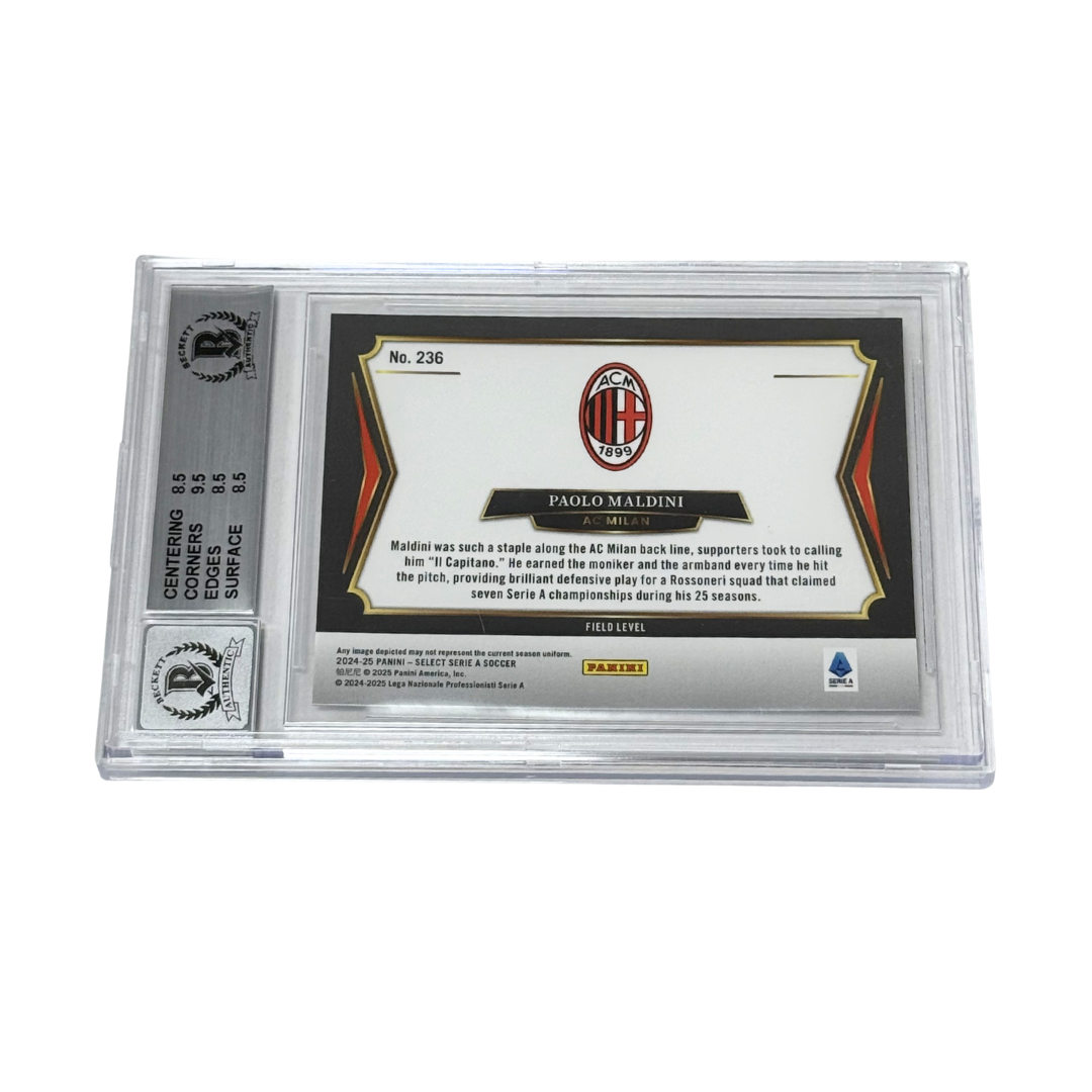 Paolo Maldini Signed 2024-25 Panini Select Serie A #236 - BGS 8.5 AUTO 10