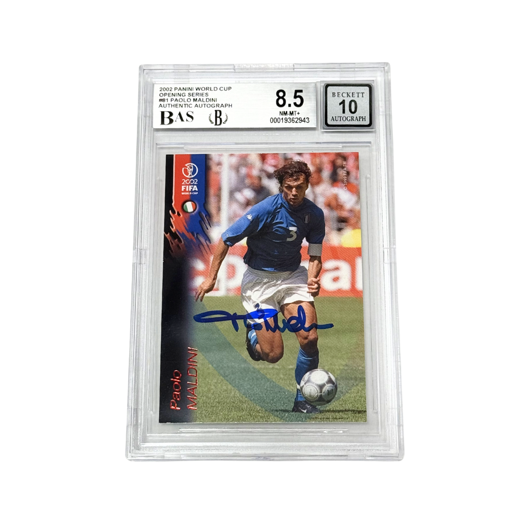 Paolo Maldini Signed 2002 Panini World Cup Opening Series – BGS 8.5 Autograph 10