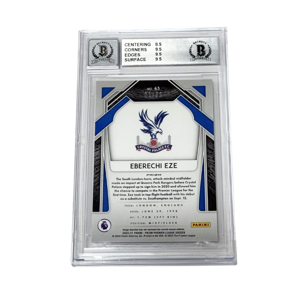 Eberechi Eze Signed 2020-21 Panini Prizm EPL Violet /99 Rookie – BGS 9 AUTO 10