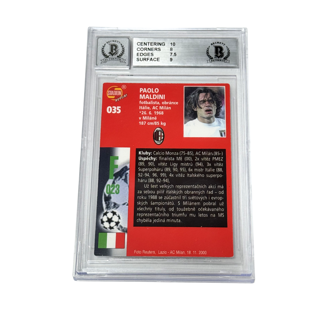 Paolo Maldini Signed 2000 Stadion World Stars #35 – BGS 8 AUTO 10