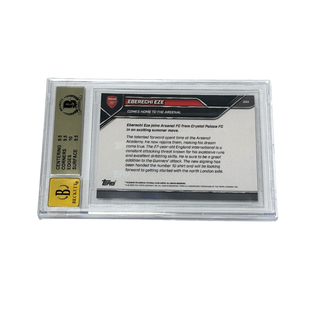 Eberechi Eze Signed 2025-26 Topps Now Arsenal Coming Home – BGS 9.5 AUTO 10