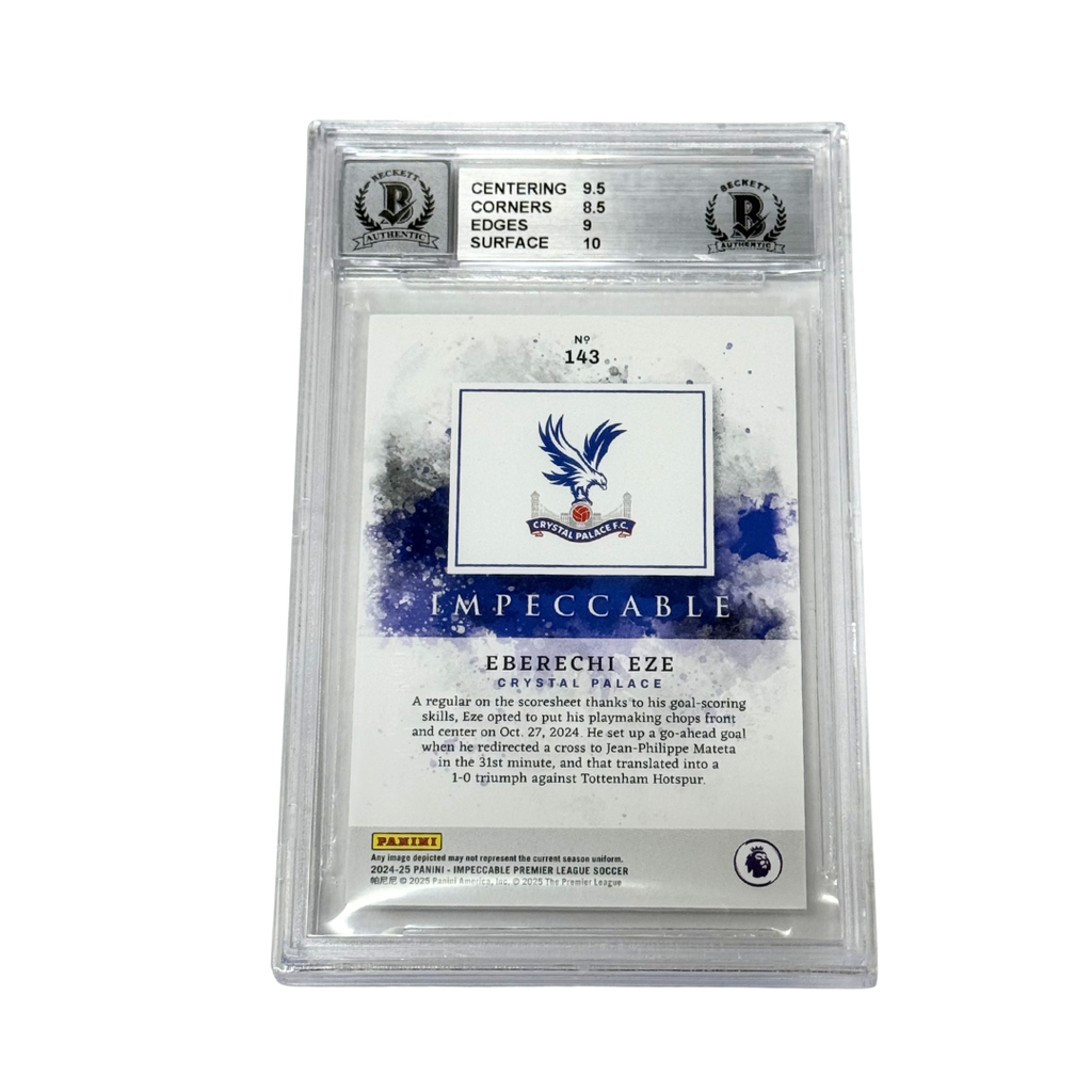 Eberechi Eze Signed 2024-25 Panini Impeccable EPL Gold /10 – BGS 9 AUTO 10
