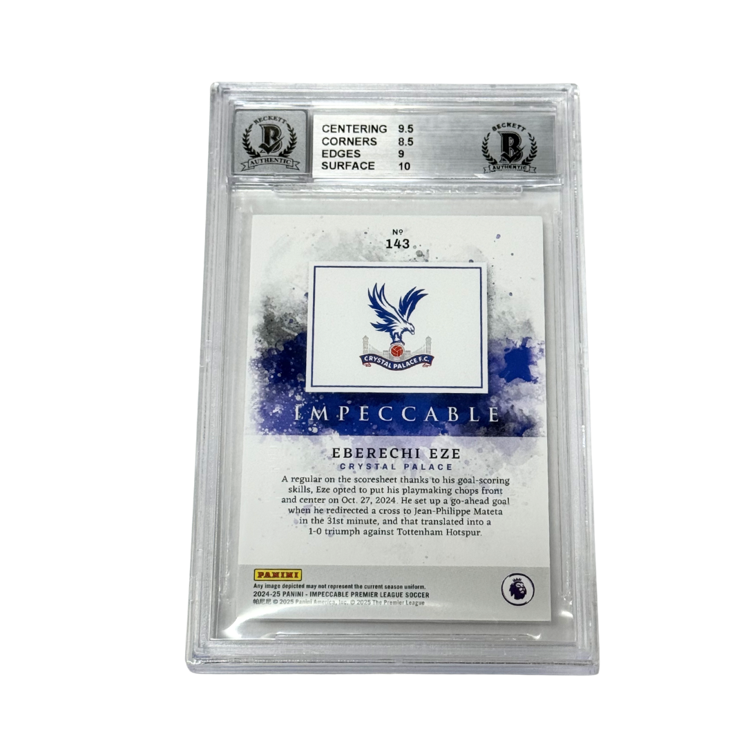 Eberechi Eze Signed 2024-25 Panini Impeccable EPL Gold /10 – BGS 9 AUTO 10