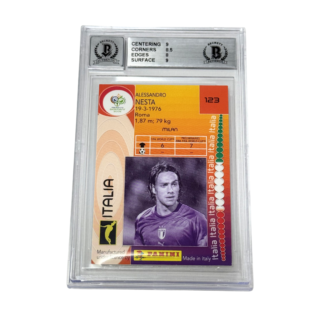 Alessandro Nesta Signed 2006 Panini World Cup Italy – BGS 8.5 AUTO 9