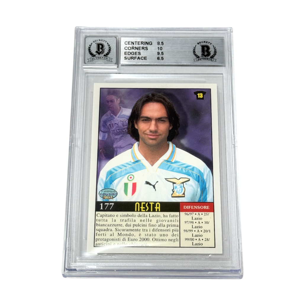 Alessandro Nesta Signed 2000-01 Mundicromo Calcio #177 - BGS 7.5 AUTO 10