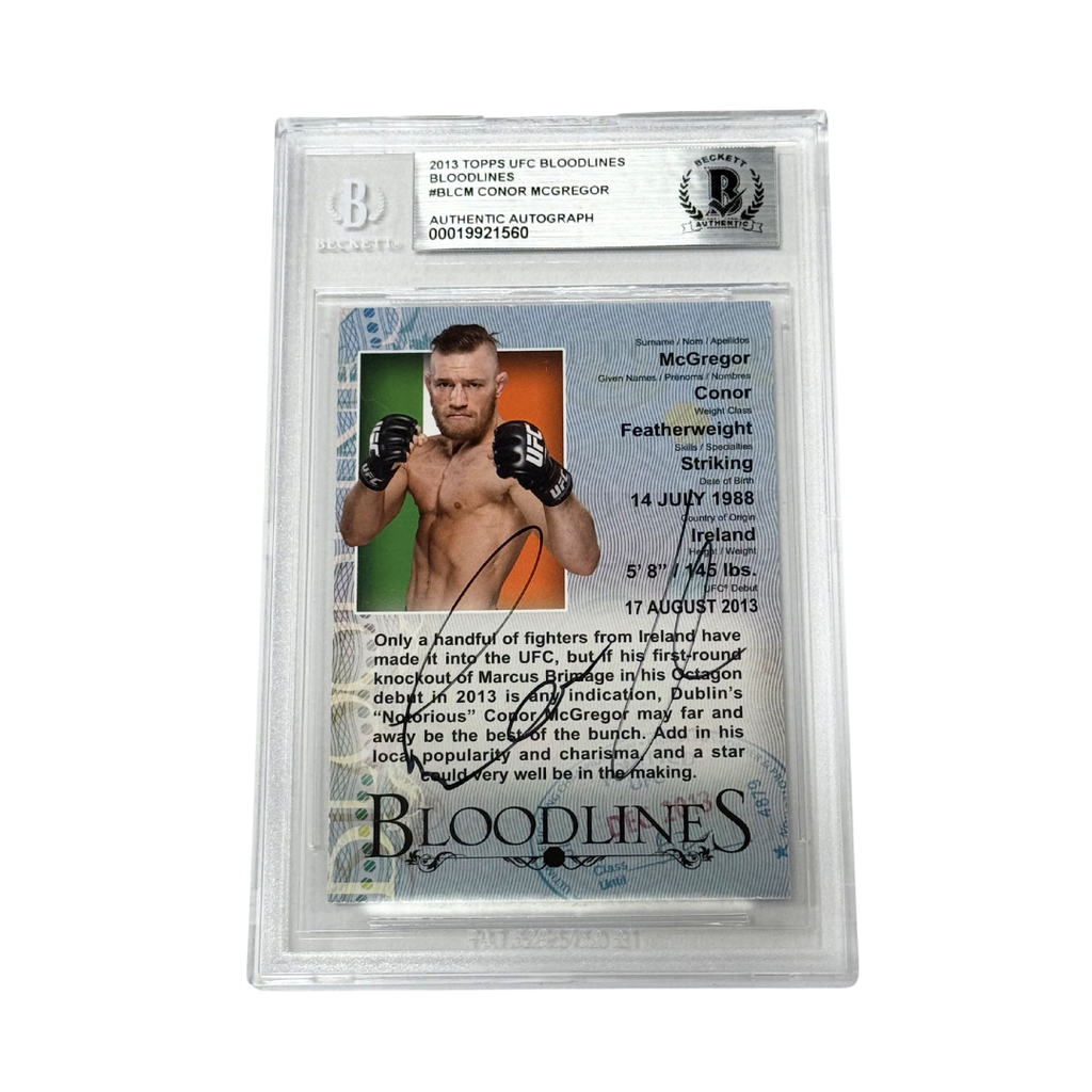Conor McGregor Signed 2013 Topps UFC Bloodlines Rookie Card - BGS Authentic