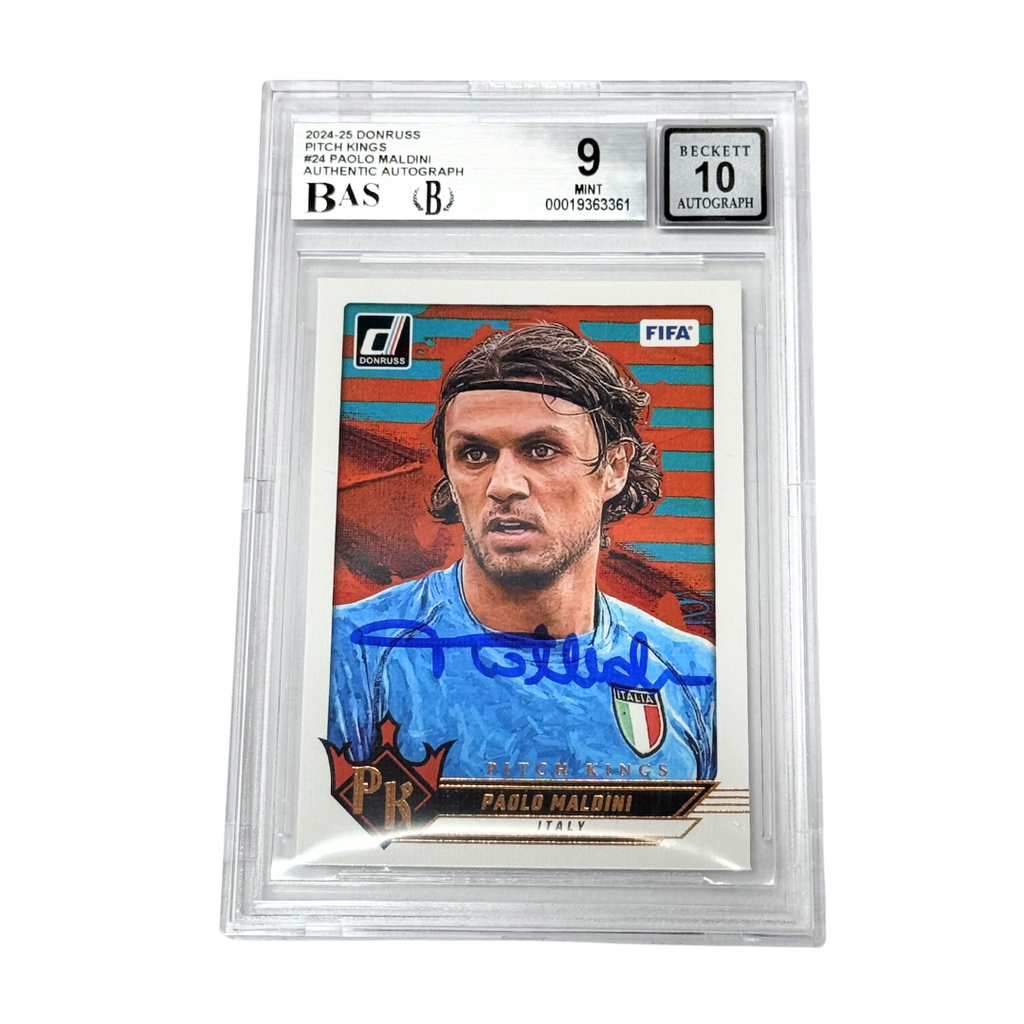 Paolo Maldini Signed 2024-25 Panini Donruss Pitch Kings Italy - BGS 9 AUTO 10