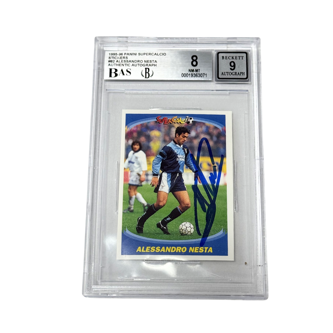 Alessandro Nesta Signed 1995 Panini Supercalcio Rookie Sticker – BGS 8 AUTO 10
