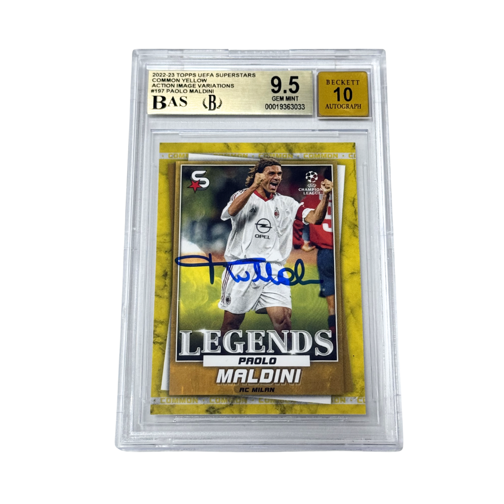 Paolo Maldini Signed 2022-23 Topps Superstars Image Variation – BGS 9.5 AUTO 10