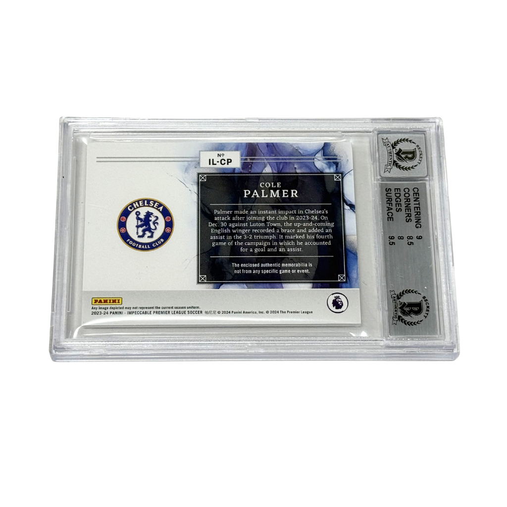 Cole Palmer Signed 2023-24 Panini Impeccable EPL Materials /99 - BGS 8.5 AUTO 10