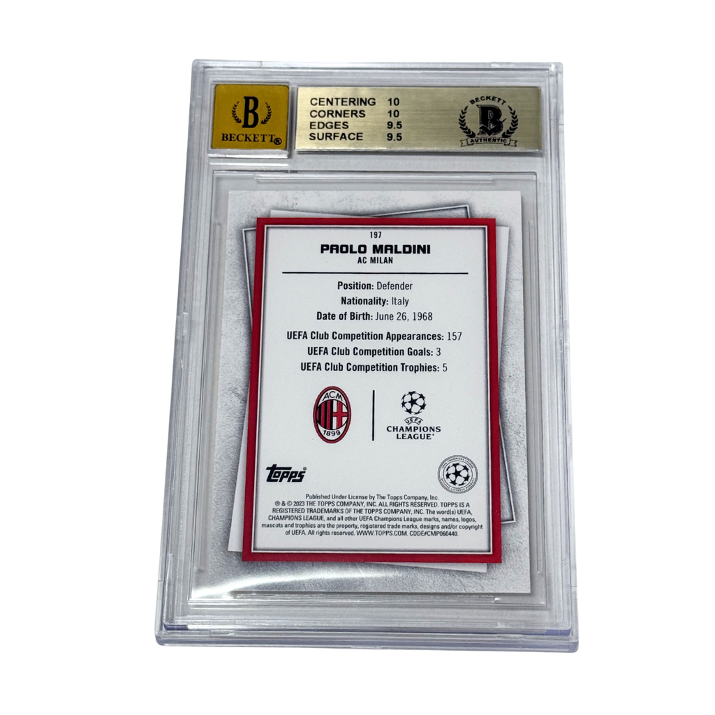 Paolo Maldini Signed 2022-23 Topps Superstars Image Variation – BGS 9.5 AUTO 10