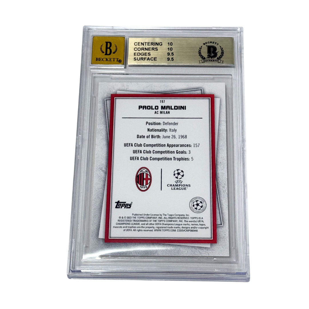 Paolo Maldini Signed 2022-23 Topps Superstars Image Variation – BGS 9.5 AUTO 10
