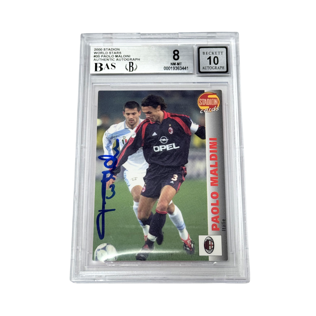 Paolo Maldini Signed 2000 Stadion World Stars #35 – BGS 8 AUTO 10