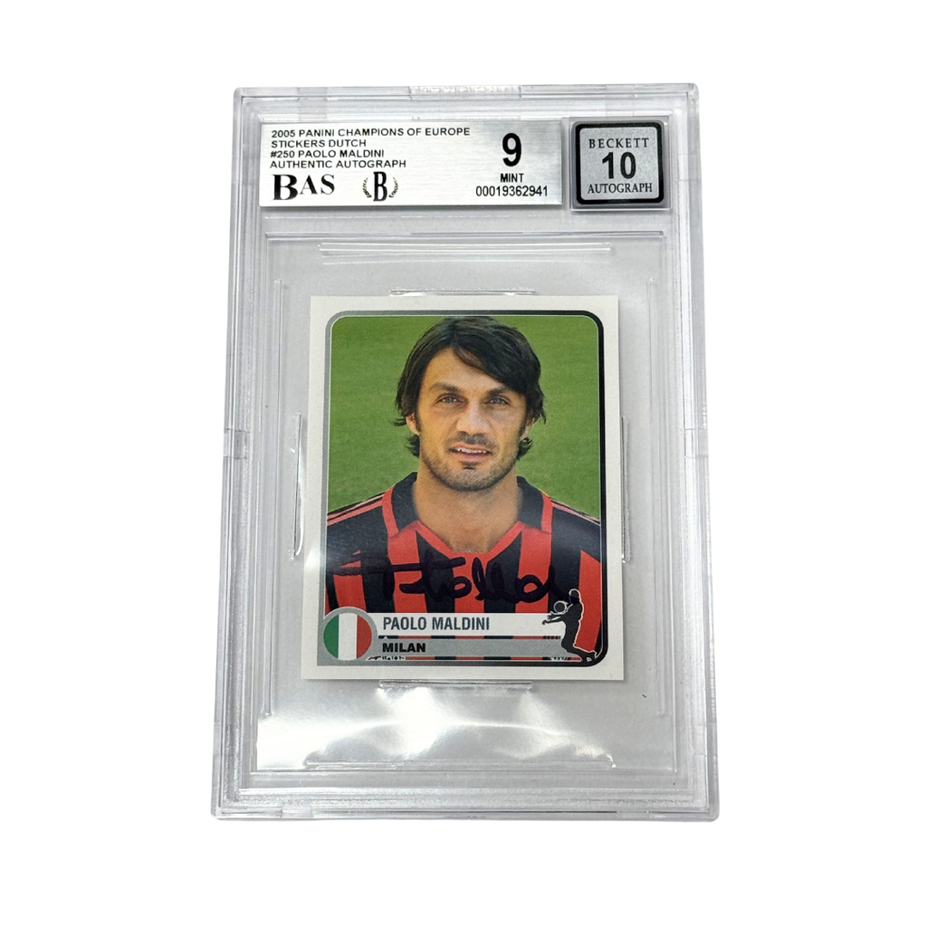 Paolo Maldini Signed 2005 Panini Champions of Europe – BGS 9 Autograph 10