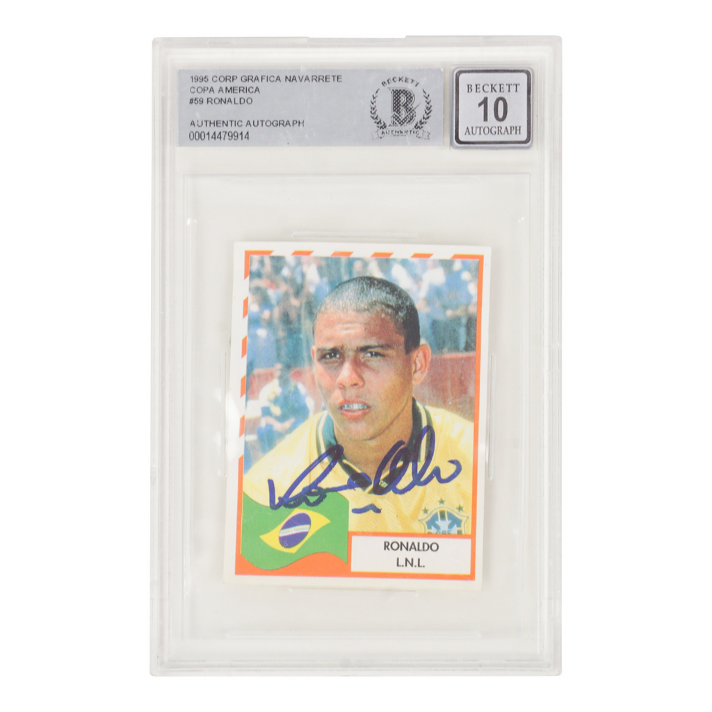 Ronaldo Nazario Signed 1995 Corp Grafica Navarrete Copa Rookie - BGS 10