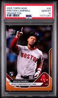Graded 2025 Topps Now Kristian Campbell #20 Orange Foil /25 Rookie RC Baseball Card PSA 10 Gem Mint