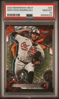 Graded 2023 Topps Bowmans Best Grayson Rodriguez #25 Rookie RC Baseball Card PSA 10 Gem Mint