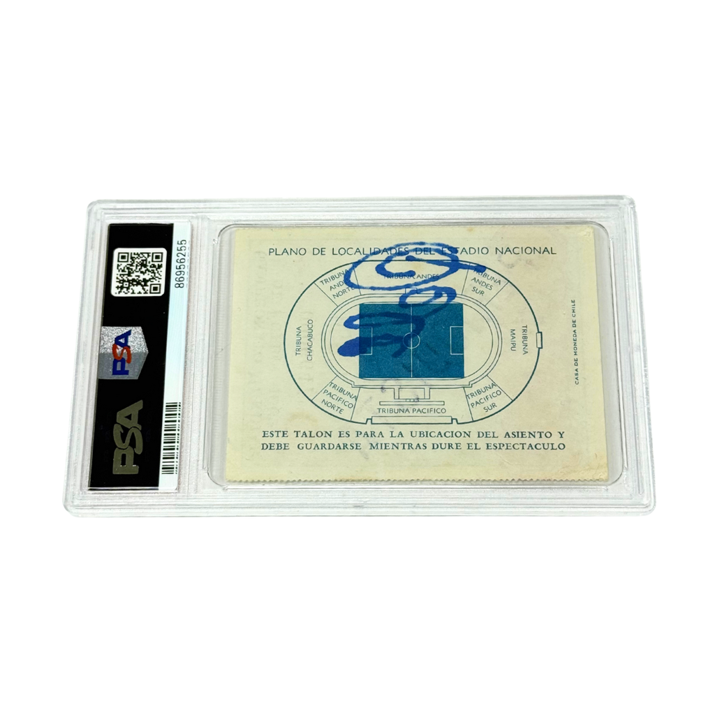 Pele Signed 1962 World Cup Final Pass - PSA Authentic