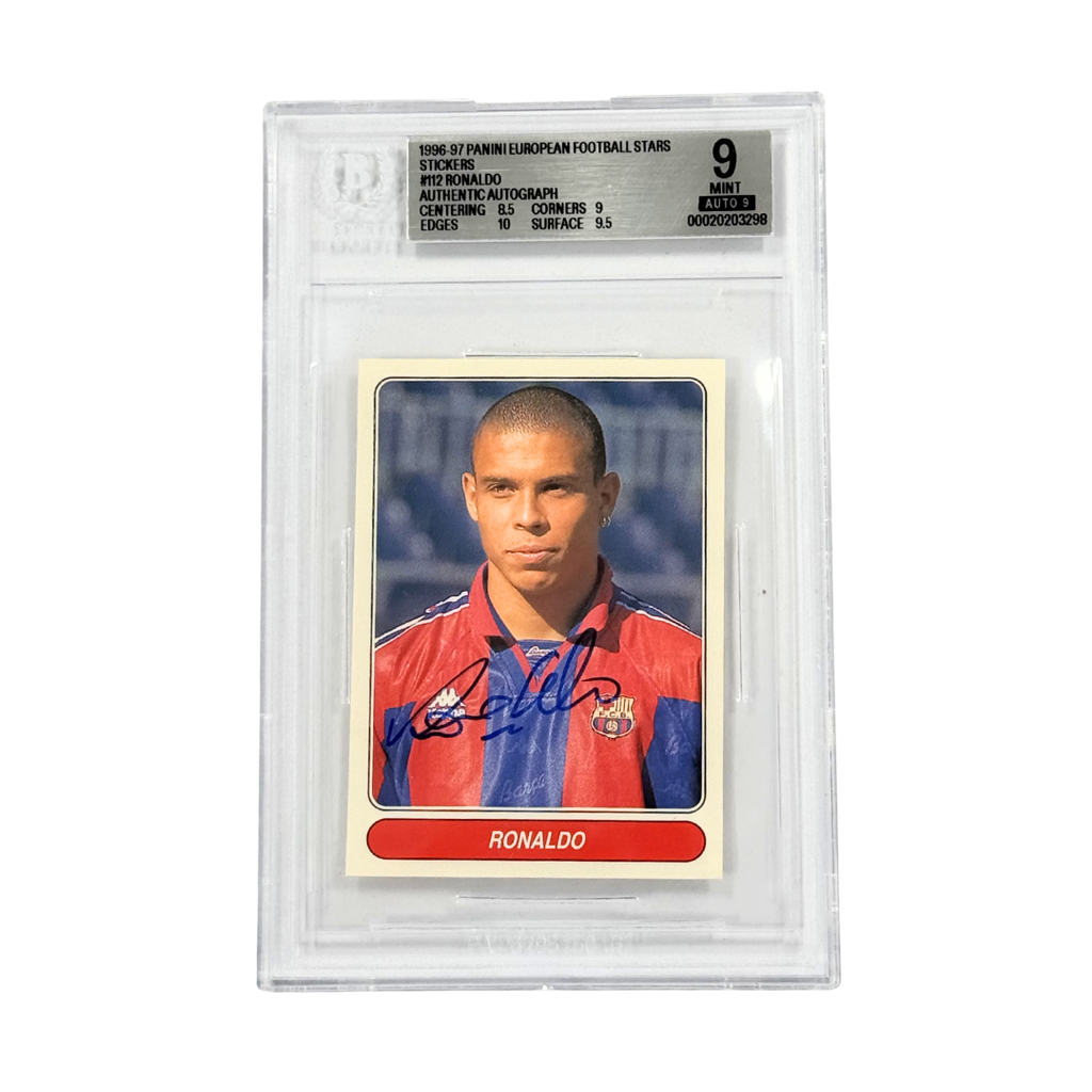 Ronaldo Nazario Signed 1996-97 Panini European Football Stars Stickers - BGS 9