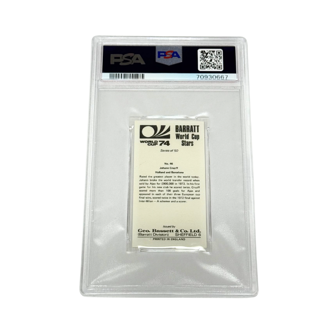 Pele Signed 1974 Johann Cruyff Card - PSA 7