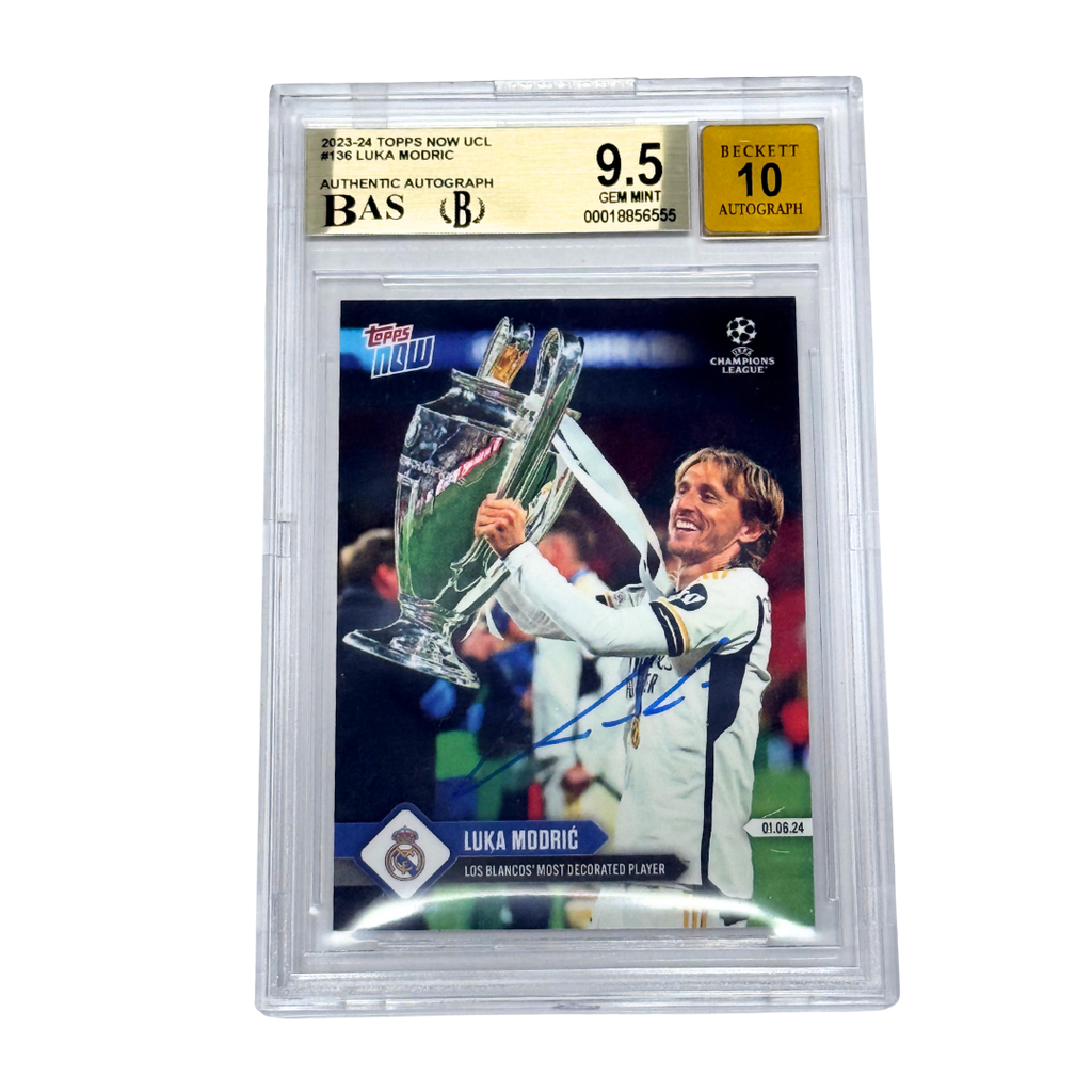 Luka Modric Signed 2024-25 Topps Now UCC Most Decorated Player – BGS 9.5 AUTO 10