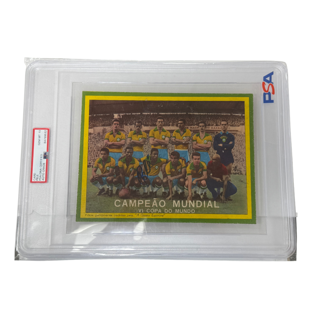 Pele Signed XL Card - PSA Autograph 10