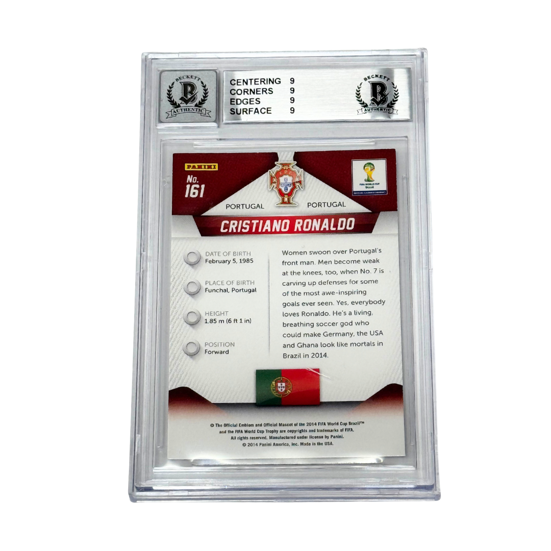 Cristiano Ronaldo Signed Panini 2014 Prizm World Cup #161 – BGS 9 AUTO 10