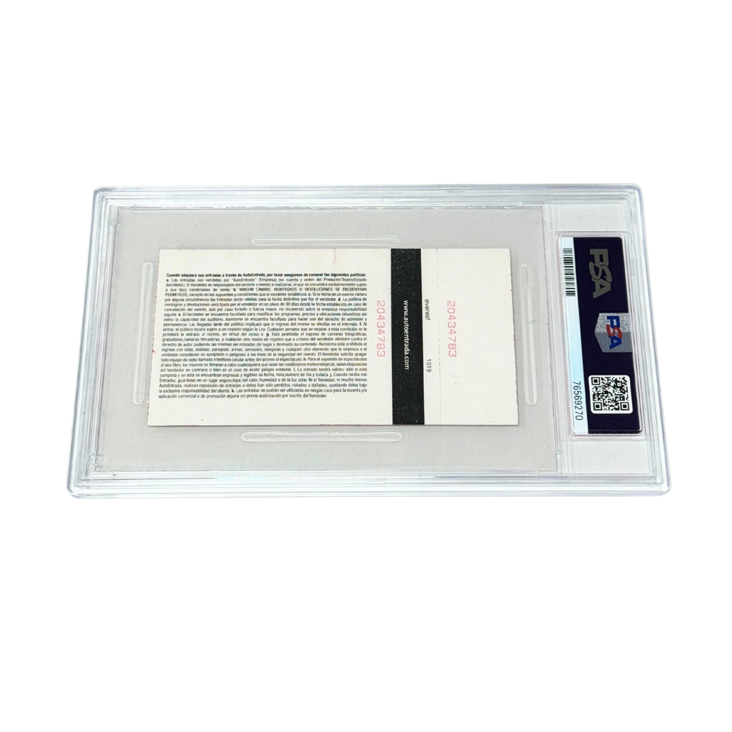 Messi & Pele Signed Ticket - Messi Passing Pele Goals - PSA 3