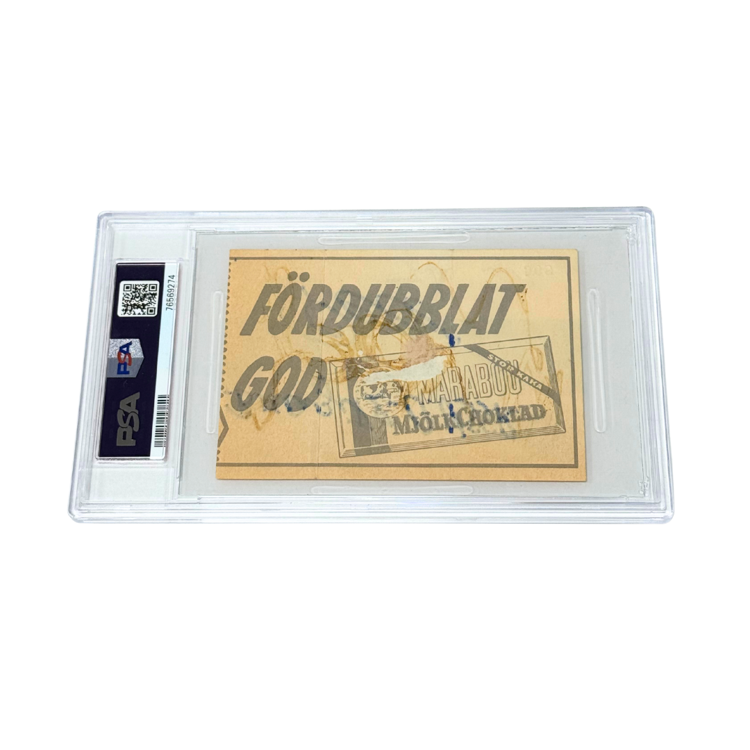 Pele Signed & Inscribed 1958 World Cup Debut Ticket - PSA 1.5