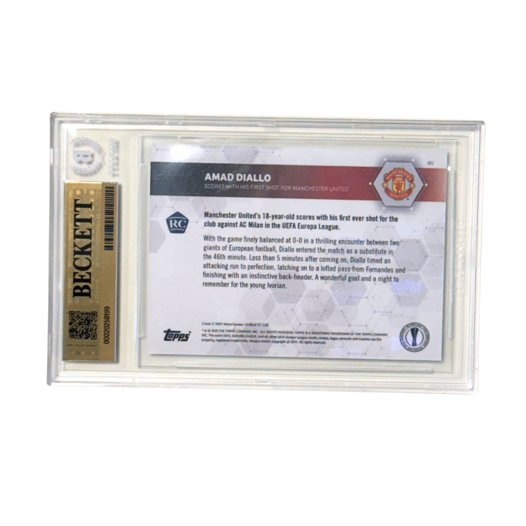 Amad Diallo Signed 2020-21 Topps Now Europa League Rookie Card - BGS 9.5 AUTO 10
