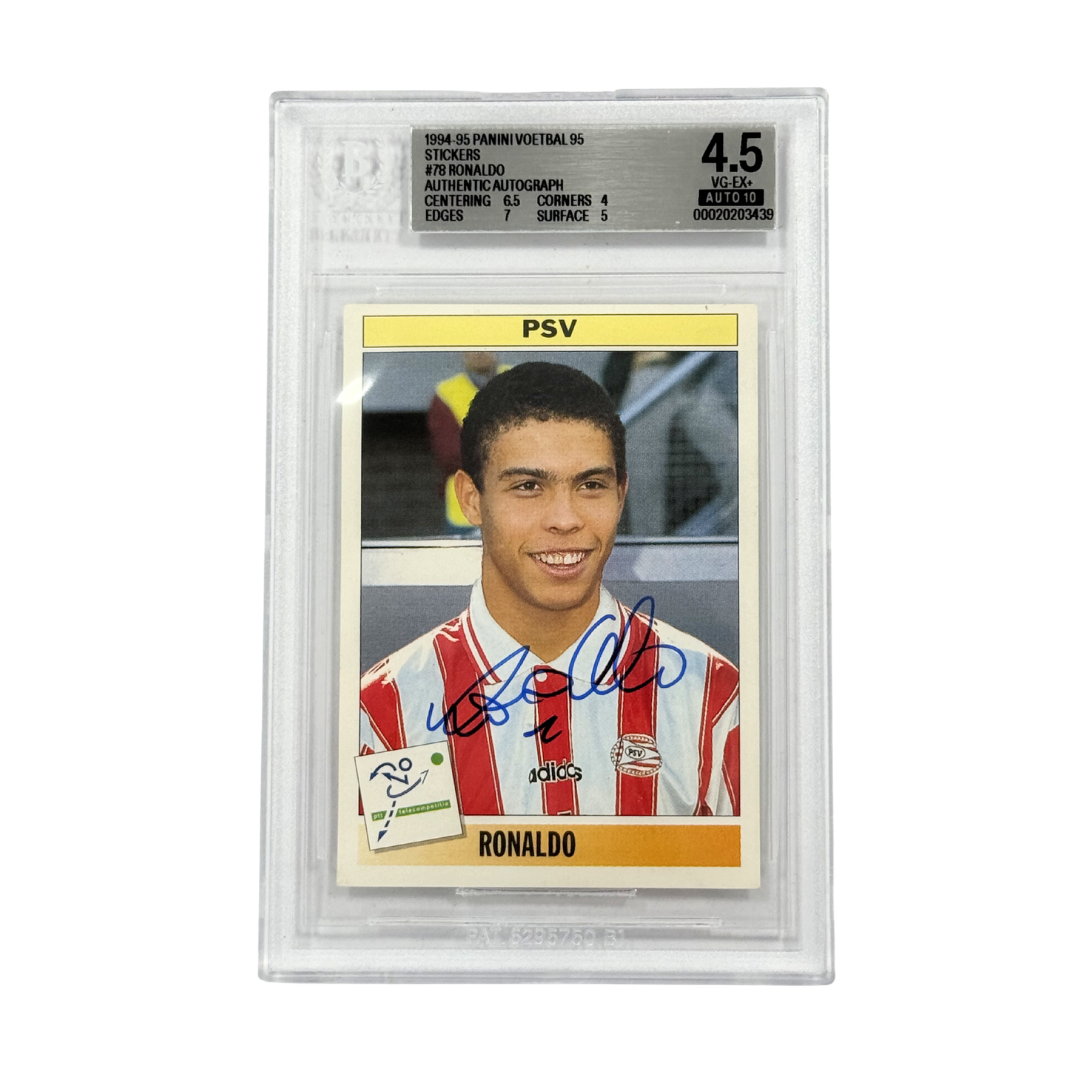 Ronaldo Nazario Signed 1994 Panini Voetbal 95 PSV Eindhoven #78 - BGS 4.5