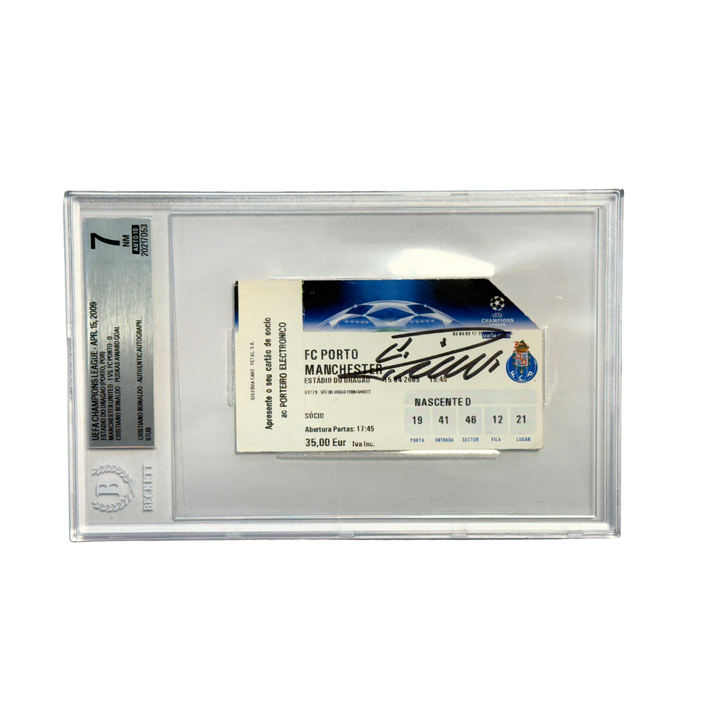 Cristiano Ronaldo Signed 2009 UCL Puskas Goal - BGS 7 AUTO 10